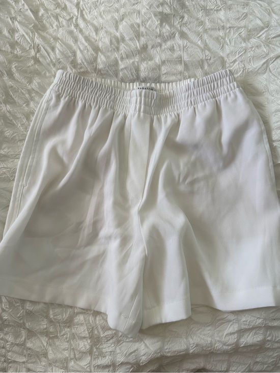Babaton Pants - Babaton White Elastic-Waist Women's Shorts